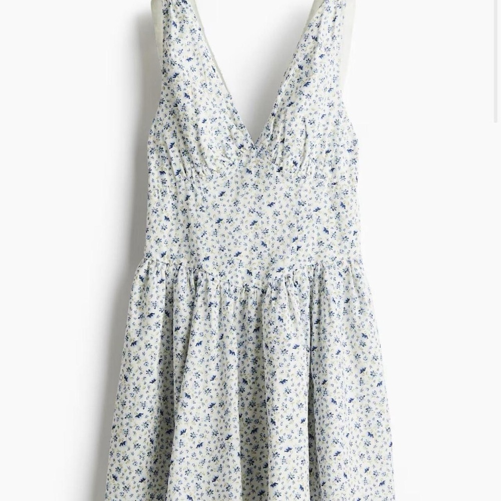 Floral Blue and White Women's Dress - Picture 1 of 2